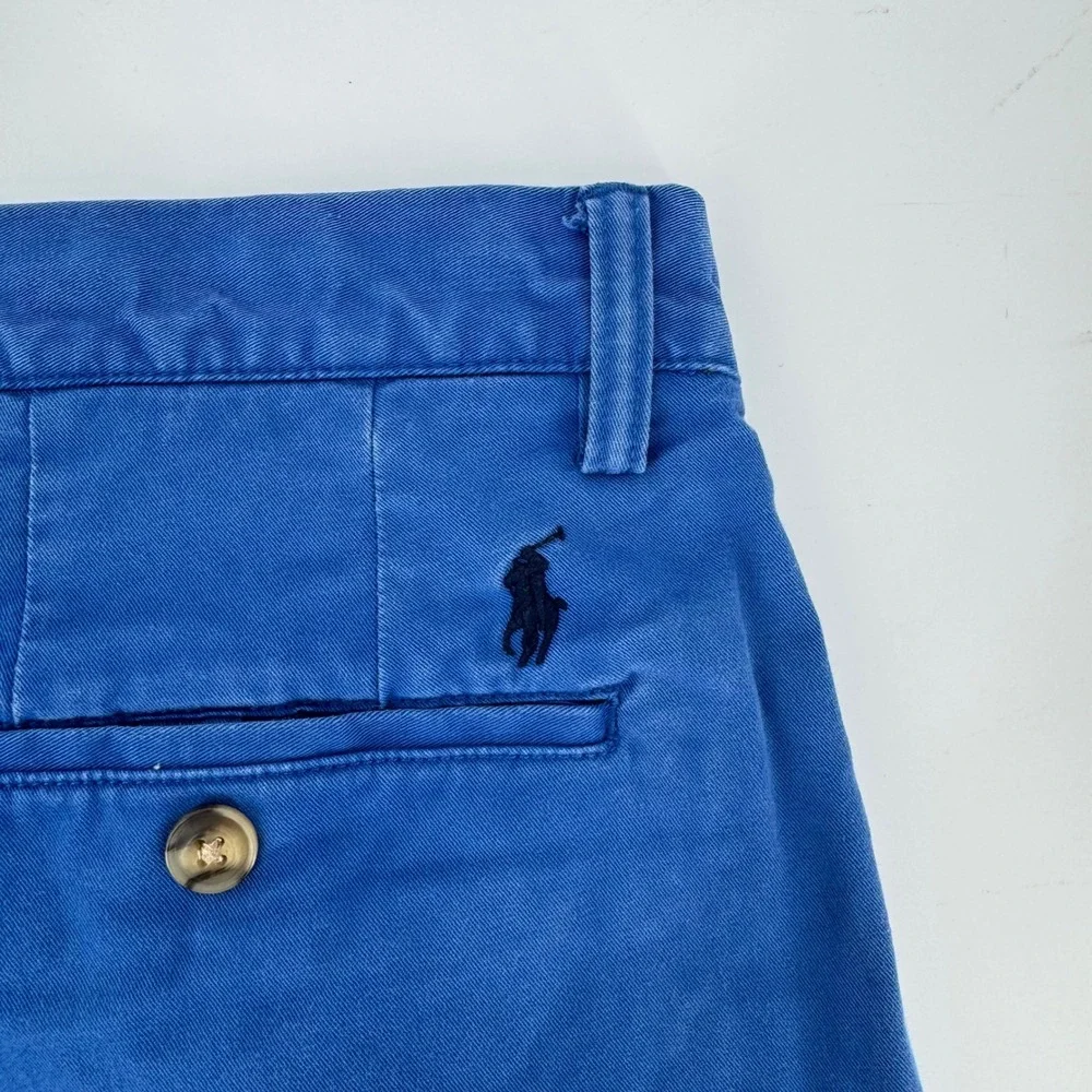 Polo Ralph‎ Lauren Mens Blue Stretch Classic Fit Chino Shorts Size 33 9 Inseam
